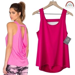 New! Nux Exhale Tank Pink Sleeveless Athletic Yoga Top